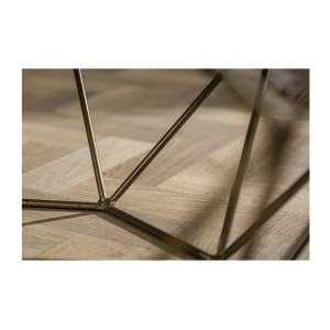 Zoom sur la structure de la table basse NEXORA 70cm avec plateau en marbre vert