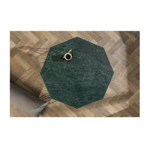 Table basse NEXORA 70cm avec plateau en marbre vert vue de haut