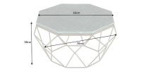 Table basse NEXORA 70cm avec plateau en marbre vert dimensions