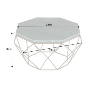 Table basse NEXORA 70cm avec plateau en marbre vert dimensions