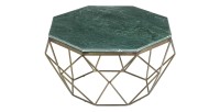 Table basse NEXORA 70cm avec plateau en marbre vert
