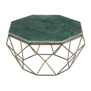 Table basse NEXORA 70cm avec plateau en marbre vert