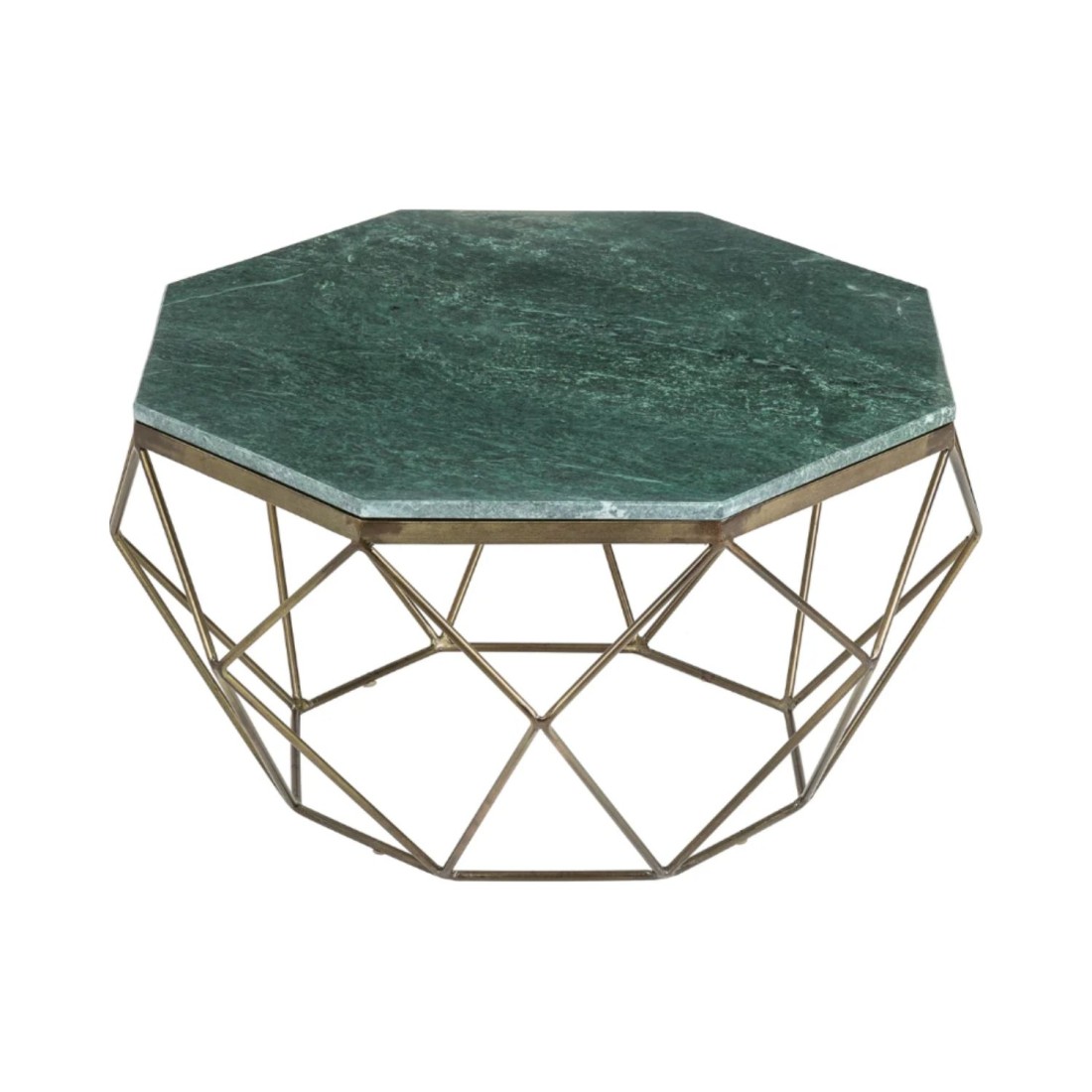 Table basse NEXORA 70cm avec plateau en marbre vert