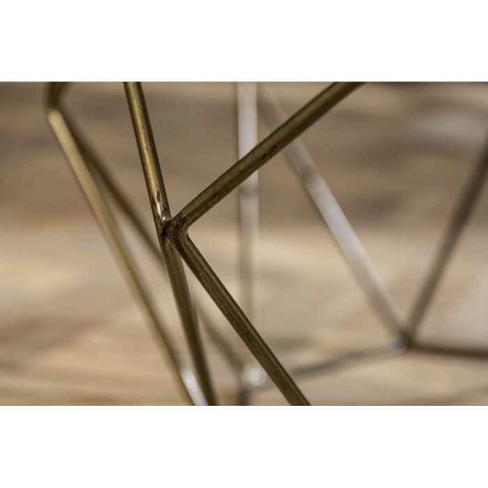Zoom sur une partie de la structure de la table basse NEXORA 70cm avec plateau en marbre vert
