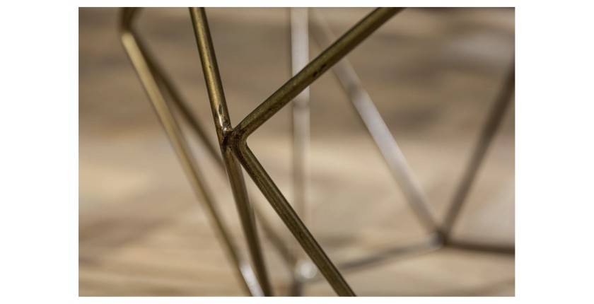 Zoom sur une partie de la structure de la table basse NEXORA 70cm avec plateau en marbre vert
