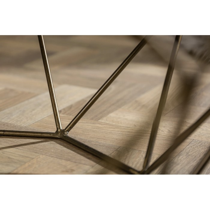 Zoom sur l'une des parties de la structure de la table basse NEXORA 70cm avec plateau en marbre blanc