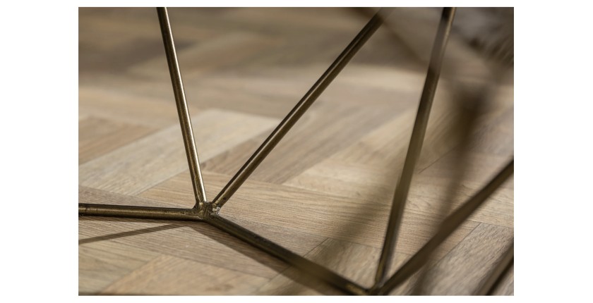 Zoom sur l'une des parties de la structure de la table basse NEXORA 70cm avec plateau en marbre blanc
