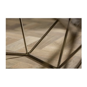 Zoom sur l'une des parties de la structure de la table basse NEXORA 70cm avec plateau en marbre blanc