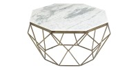 Table basse NEXORA 70cm avec plateau en marbre blanc