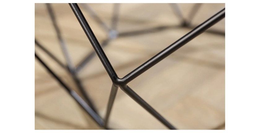 Zoom sur la structure de la table basse NEXORA 70cm avec plateau en marbre gris