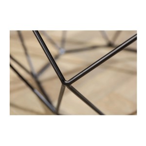 Zoom sur la structure de la table basse NEXORA 70cm avec plateau en marbre gris