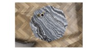 Table basse NEXORA 70cm avec plateau en marbre gris vue de haut