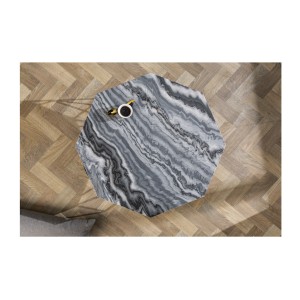 Table basse NEXORA 70cm avec plateau en marbre gris vue de haut