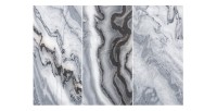 Zoom sur les détails du plateau de la table basse NEXORA 70cm avec plateau en marbre gris