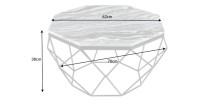 Table basse NEXORA 70cm avec plateau en marbre gris dimensions