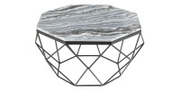 Table basse NEXORA 70cm avec plateau en marbre gris