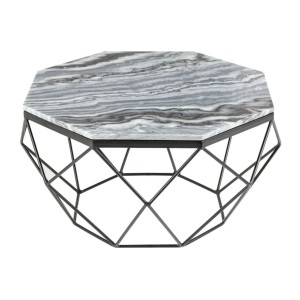 Table basse NEXORA 70cm avec plateau en marbre gris