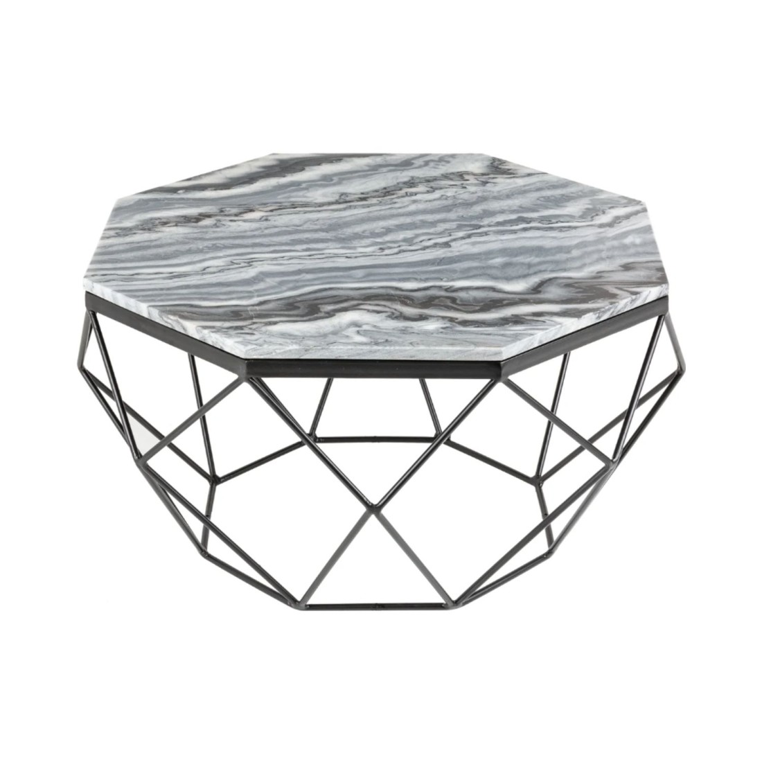 Table basse NEXORA 70cm avec plateau en marbre gris