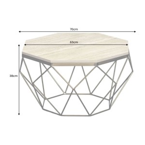Table basse NEXORA 70cm en travertin dimensions