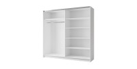Armario de 2 puertas correderas con espejo - 150 cm - blanco alpino mate - colección ARSALA