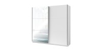 Armario de 2 puertas correderas con espejo - 150 cm - blanco alpino mate - colección ARSALA