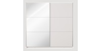 Armario de 2 puertas correderas con espejo - 150 cm - blanco alpino mate - colección ARSALA