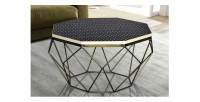 Table basse NEXORA 69cm polyrésine noire mise en situation