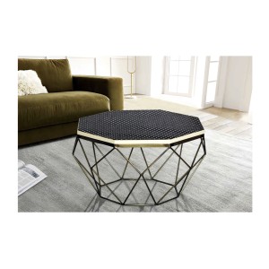 Table basse NEXORA 69cm polyrésine noire vue de face