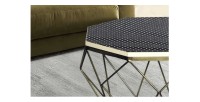 Zoom sur le plateau de la table basse NEXORA 69cm polyrésine noire