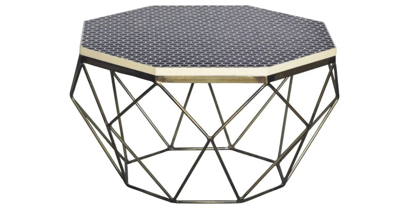Table basse NEXORA 69cm polyrésine noire