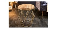 Table basse NEXORA 50cm avec plateau en bois d'acacia mise en situation