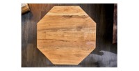 Zoom sur le plateau de la table basse NEXORA 50cm avec plateau en bois d'acacia