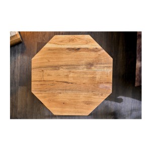 Zoom sur le plateau de la table basse NEXORA 50cm avec plateau en bois d'acacia