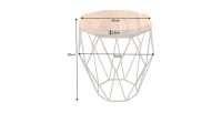 Table basse NEXORA 50cm avec plateau en bois d'acacia dimensions