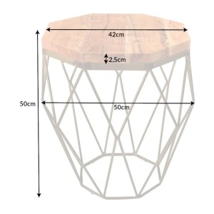 Table basse NEXORA 50cm avec plateau en bois d'acacia dimensions