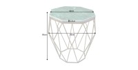 Table basse NEXORA 50cm avec plateau en marbre vert dimensions