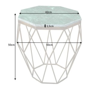 Table basse NEXORA 50cm avec plateau en marbre vert dimensions