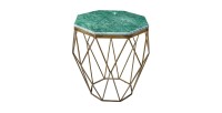 Table basse NEXORA 50cm avec plateau en marbre vert