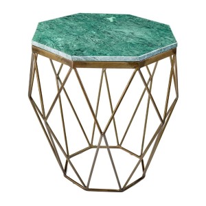 Table basse NEXORA 50cm avec plateau en marbre vert