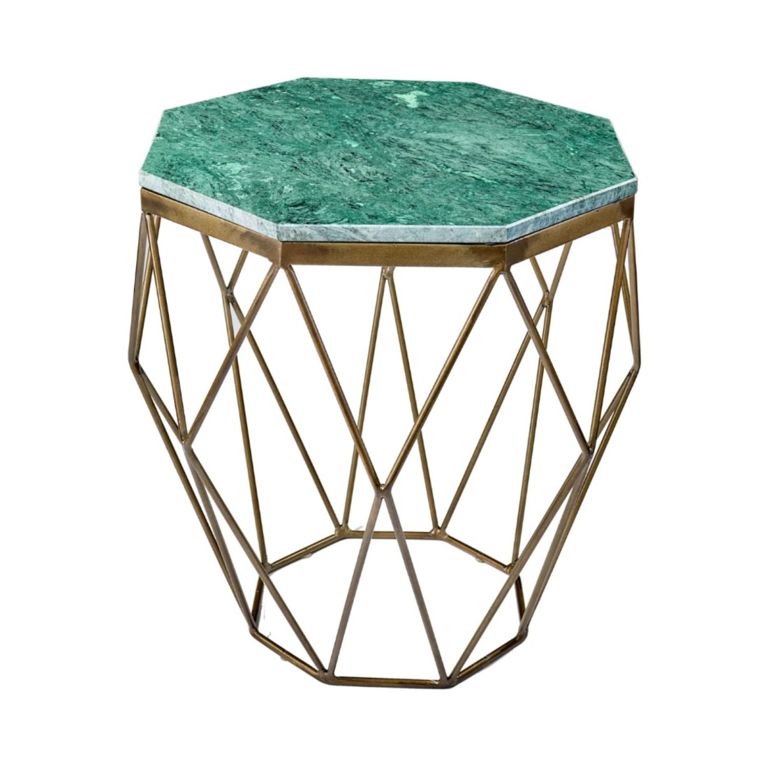 Table basse NEXORA 50cm avec plateau en marbre vert