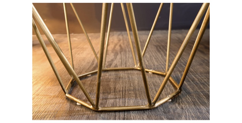 Zoom sur la structure de la table basse NEXORA 50cm avec plateau en marbre vert