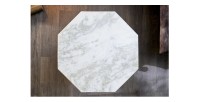 Zoom sur le plateau de la table basse NEXORA 50cm avec plateau en marbre blanc