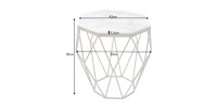 Table basse NEXORA 50cm avec plateau en marbre blanc dimensions