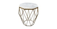 Table basse NEXORA 50cm avec plateau en marbre blanc