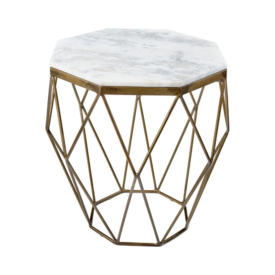 Table basse NEXORA 50cm avec plateau en marbre blanc