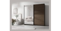 copy of Armoire ARSALA 2 portes coulissantes avec miroir beige sable 151 cm