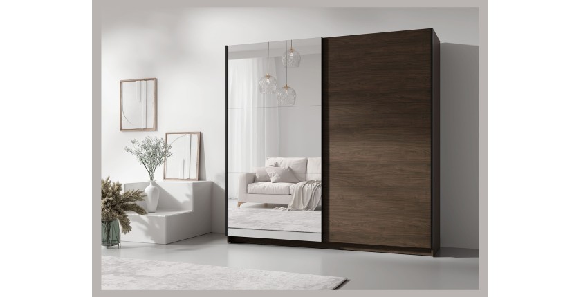 copy of Armoire ARSALA 2 portes coulissantes avec miroir beige sable 151 cm