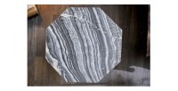 Zoom sur le plateau de la table basse NEXORA 50cm avec plateau en marbre gris