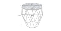 Table basse NEXORA 50cm avec plateau en marbre gris dimensions