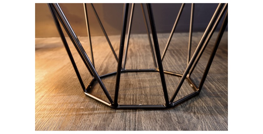 Zoom sur la structure de la table basse NEXORA 50cm avec plateau en marbre gris